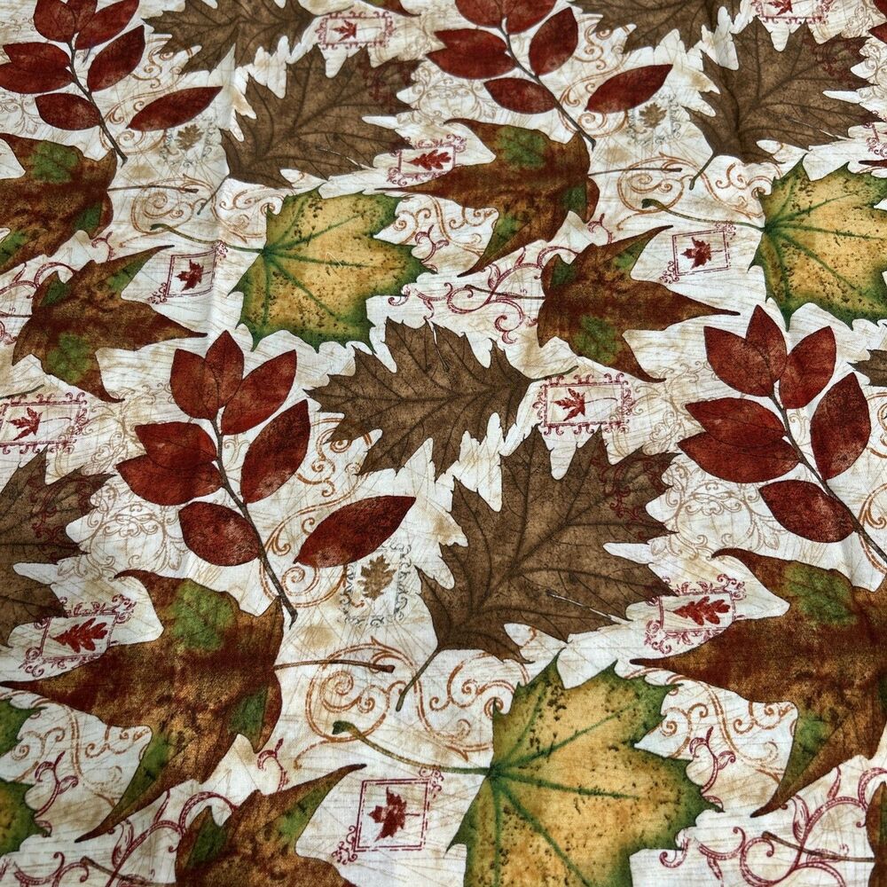 Khadi Ancestral Leaf Leaves Print Cotton Quilting Fabric 1 Yd X 42”